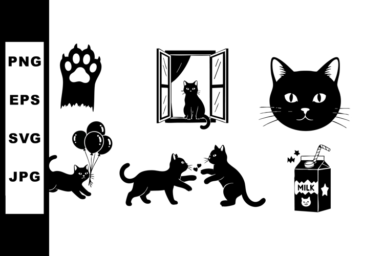 Black Cat Silhouettes Image 5