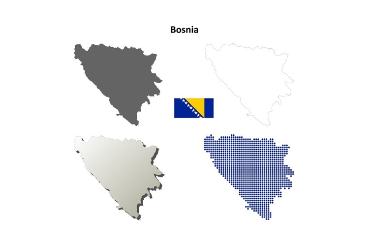 Bosnia and Herzegovina outline map set