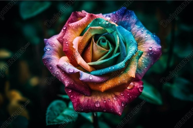 Captivating Colorful paint rose. Generate Ai