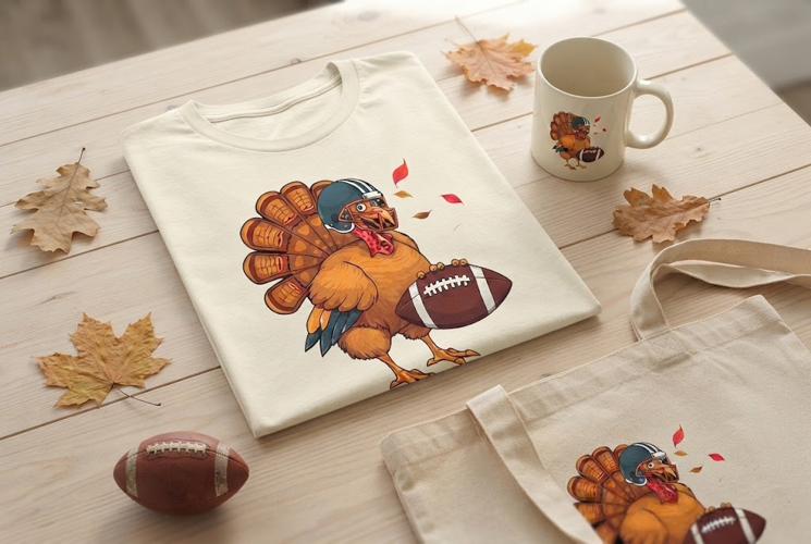 Football Turkey Thanksgiving Sports Design