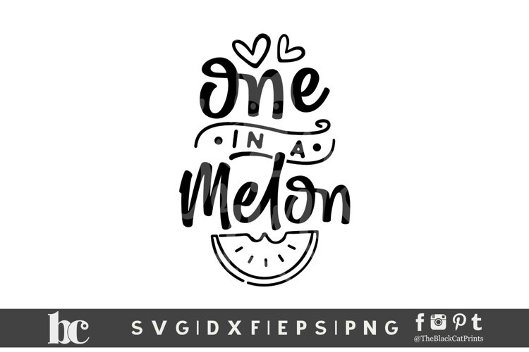 One In A Melon SVG DXF EPS PNG Funny Summer cut files example image 1
