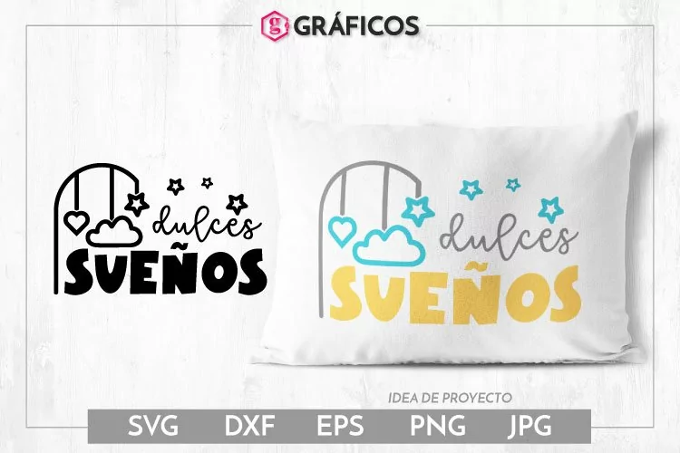 Dulces sueños SVG - Diseño infantil mono, paredes, cojines