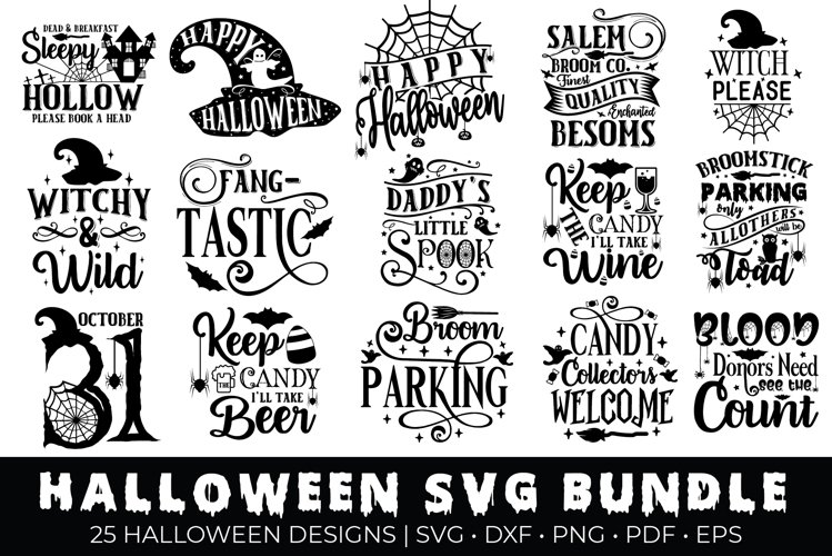 Halloween SVG Bundle, Halloween Quotes Bundle example image 1