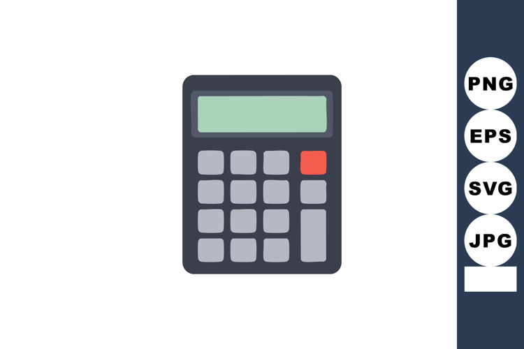 Calculator device with numeric keypad and display screen for