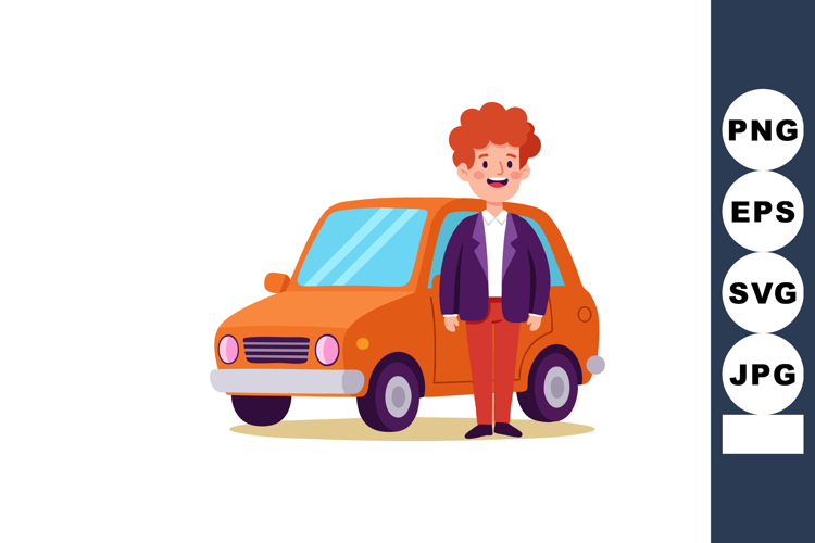 Blue Car Clipart Image 5