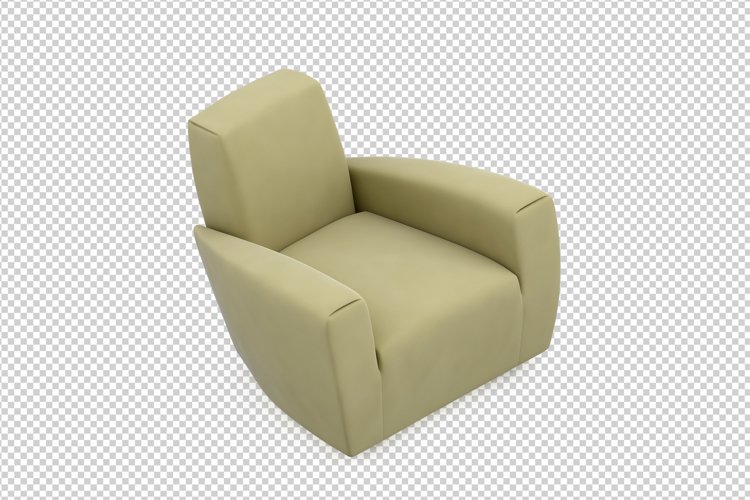 Isometric Arm Chair 3D isolated render
