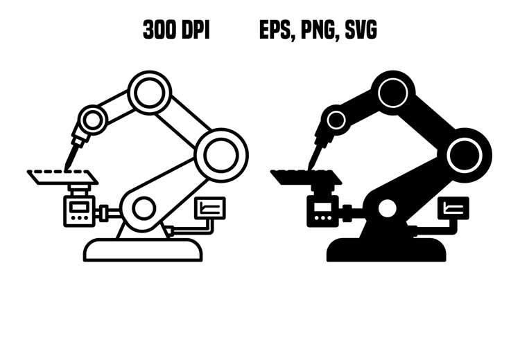 Industrial Robotic Arm Icons