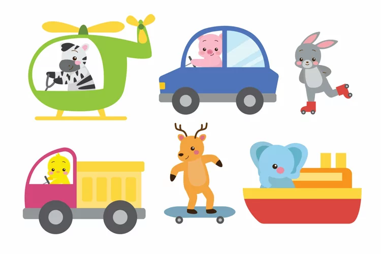 Cute Animals Riding Toy Transport