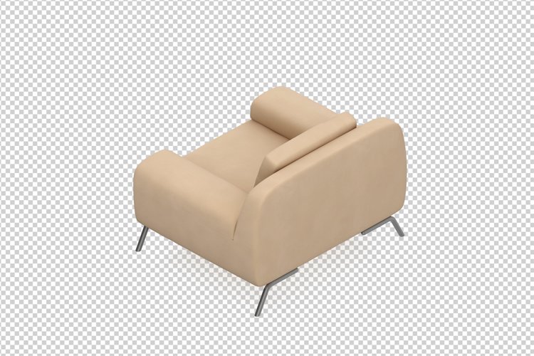 Isometric Arm Chair 3D isolated render