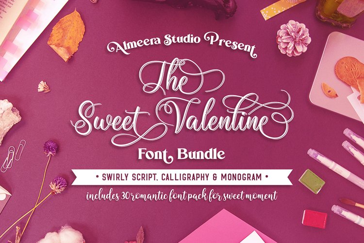 The Sweet Valentine Font Bundle example image 1