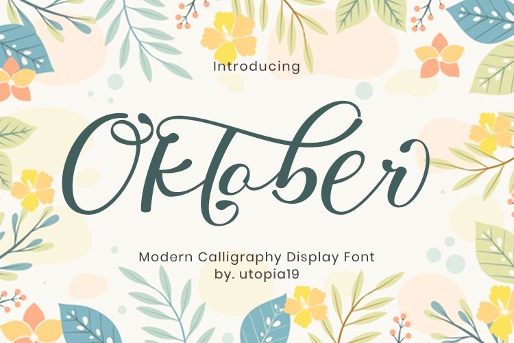 Oktober - Calligraphy Display Font example image 1