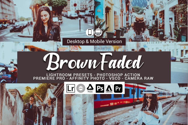 Brown Faded Presets,Photoshop actions,LUTS,VSCO example image 1