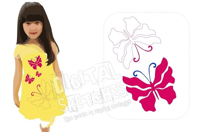 Butterfly SET Machine Embroidery Design 5 Sizes example image 1
