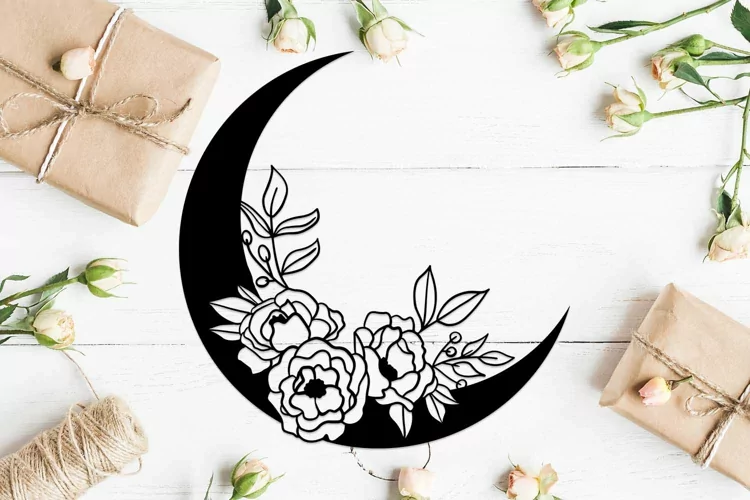 Floral Moon svg
