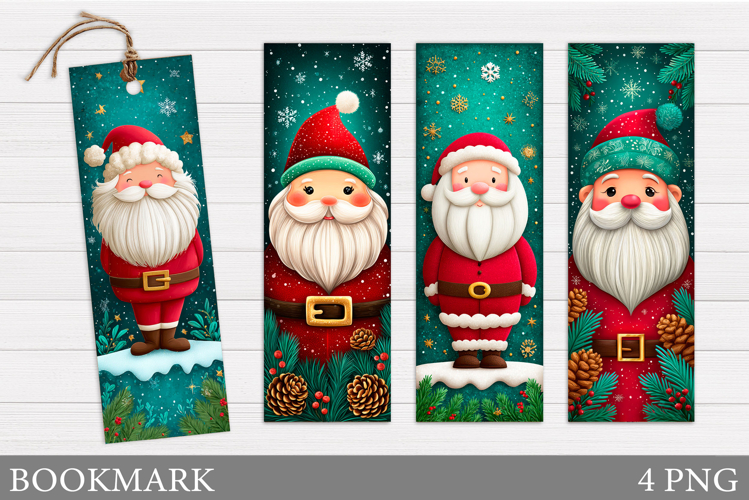 Santa Claus Bookmark Design. Christmas Bookmark Sublimation