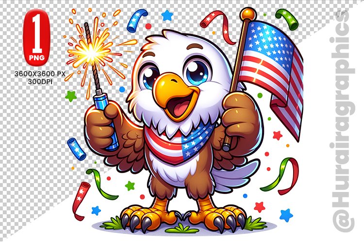 Cute Eagle Clipart - PNG File