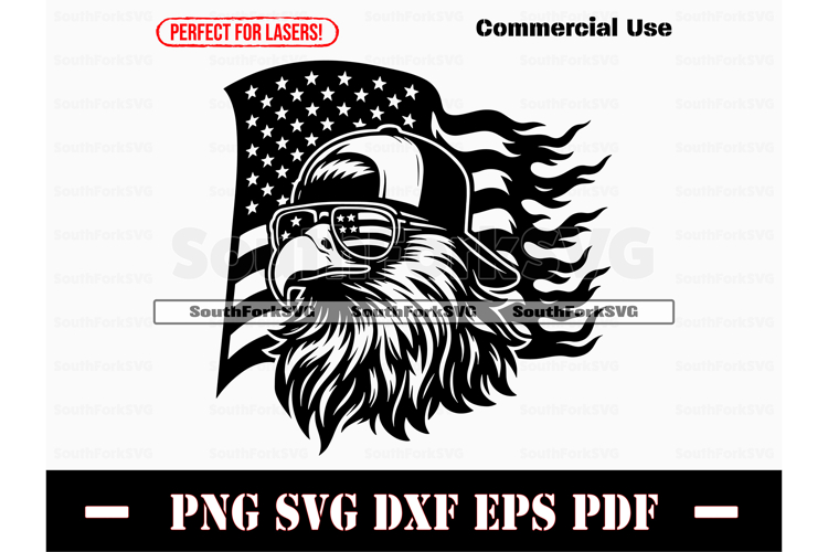 American Flag Clipart Black and White Image 6