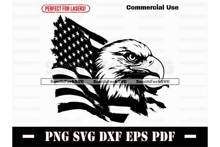 American Flag Clipart Black and White Image 5