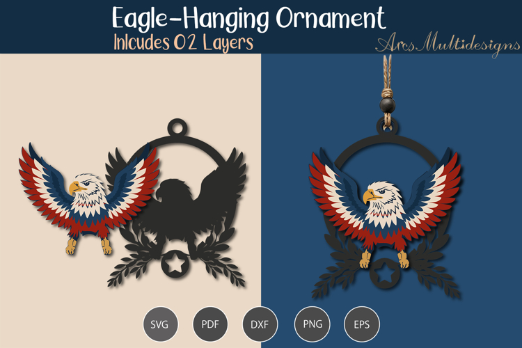 Eagle Hanging Ornament SVG
