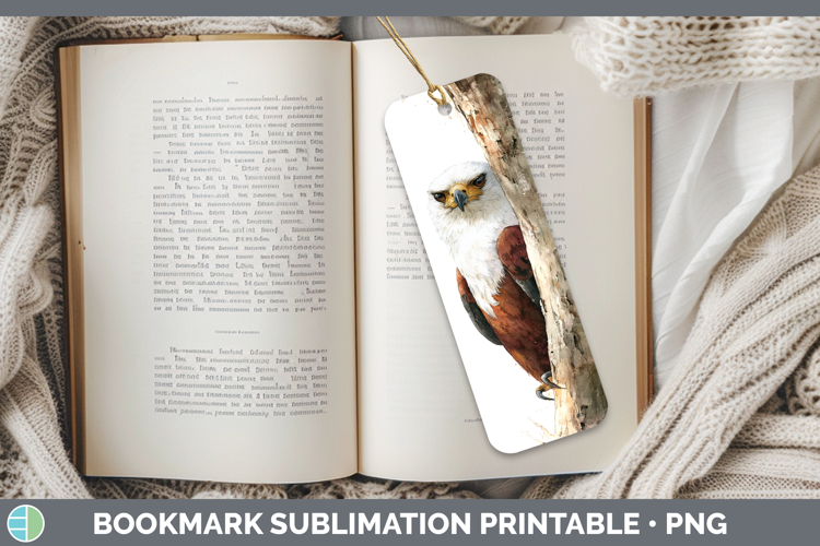 African Fish Eagle Tree Peek Bookmark Sublimation Design