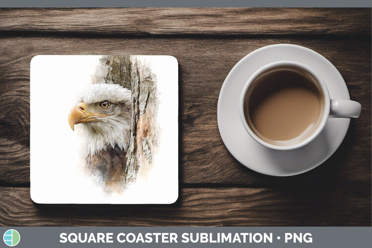 GorgeousEagle Tree Peek Square Coaster design.