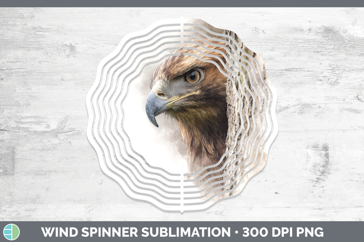 Golden Eagle Tree Peek Wind Spinner Sublimation Design