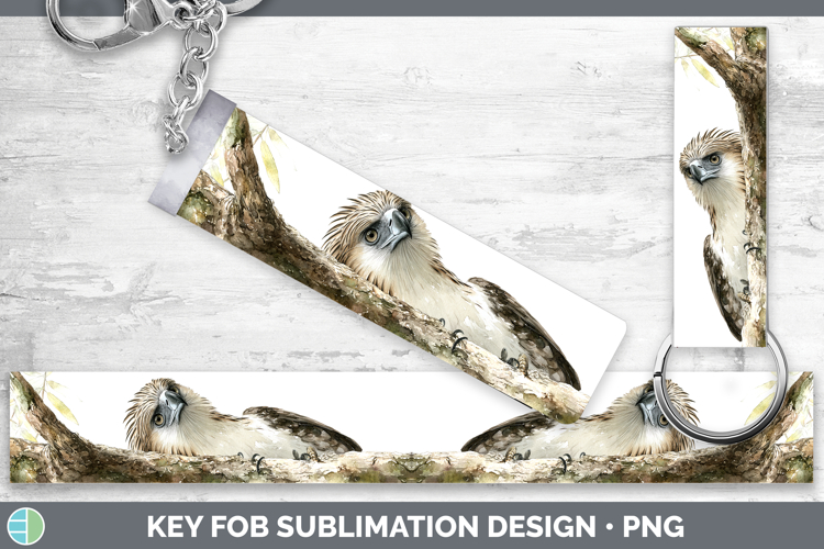 Philippine Eagle Tree Peek Key Fob Sublimation Design