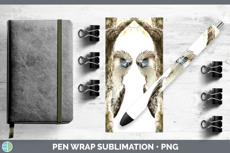Philippine Eagle Tree Peek Pen Wrap Sublimation Design