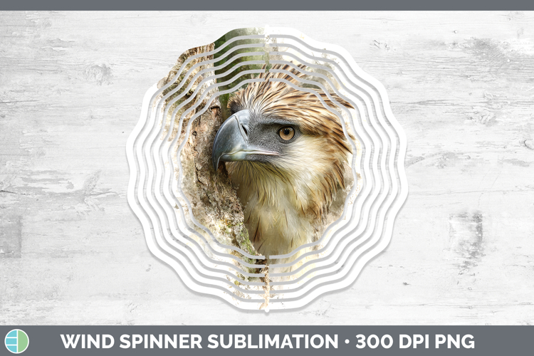 Philippine Eagle Tree Peek Wind Spinner Sublimation Design