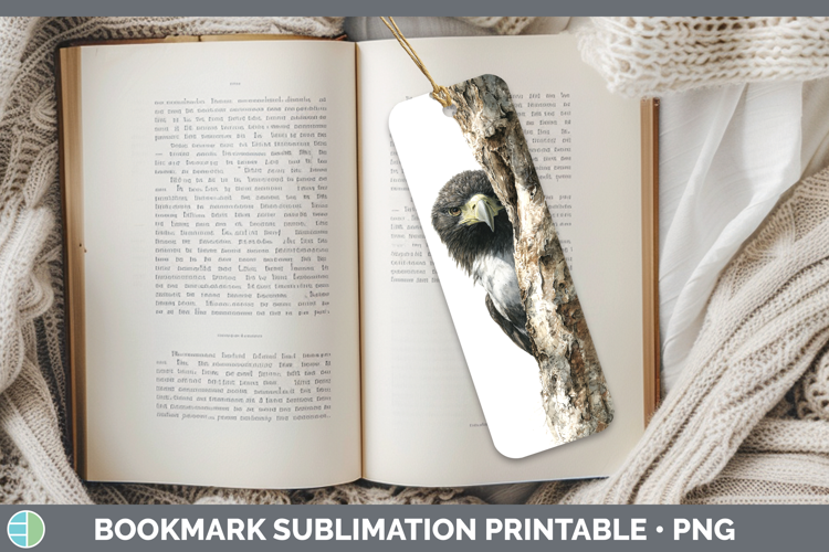 Stellers Sea Eagle Tree Peek Bookmark Sublimation Design