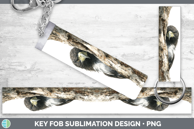 Stellers Sea Eagle Tree Peek Key Fob Sublimation Design