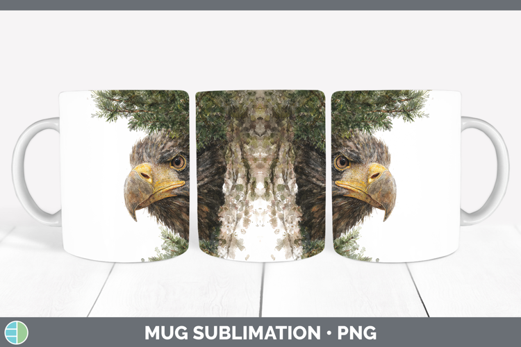Stellers Sea Eagle Tree Peek Mug Wrap Sublimation Design