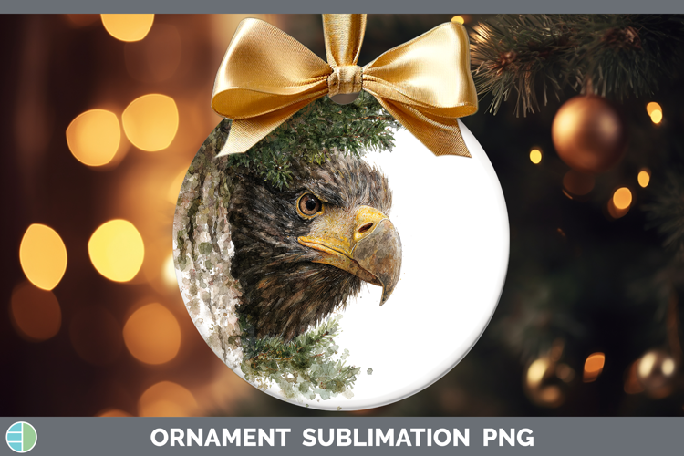 Stellers Sea Eagle Tree Peek Ornament Sublimation Design