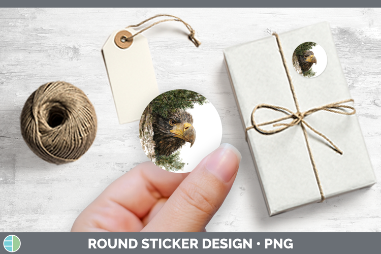 Stellers Sea Eagle Tree Peek Stickers Design