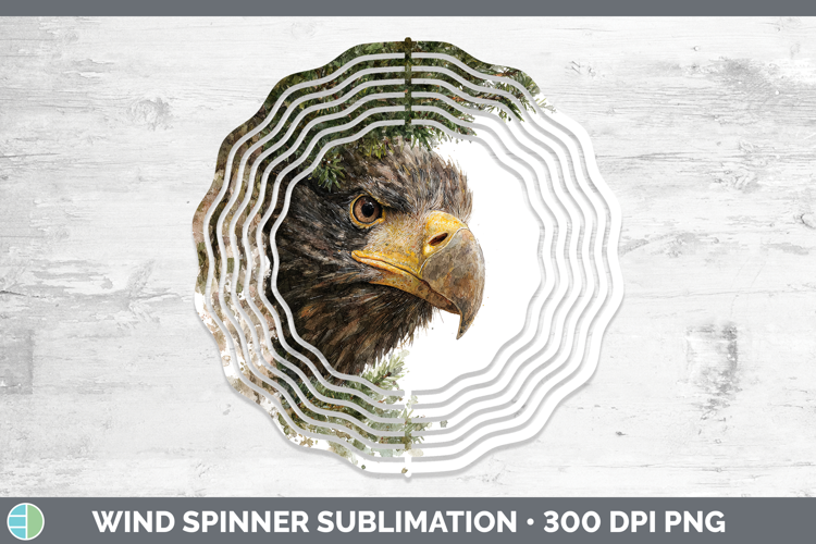 Stellers Sea Eagle Tree Peek Wind Spinner Sublimation Design