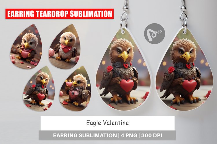 Earring teardrop Eagle Valentine
