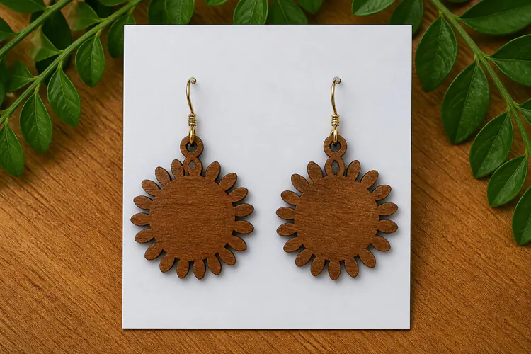 Sunflower Earring SVG Laser Cut File, Daisy Floral SVG