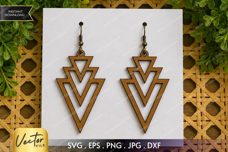 Arrow Earrings SVG| Laser Cut Earring example image 1