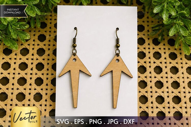 Geometric Arrow Dagger Drop Earring Cut File example image 1