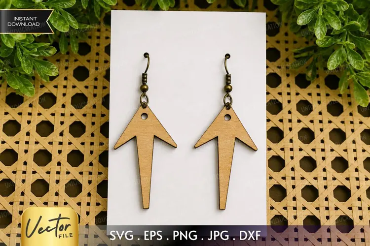 Geometric Arrow Dagger Drop Earring Cut File