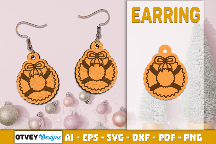 Christmas Earrings Lasercut