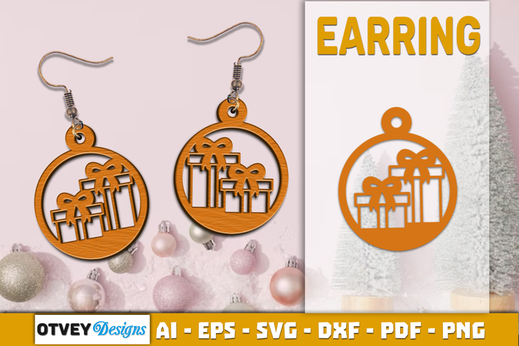 Christmas Earrings Lasercut