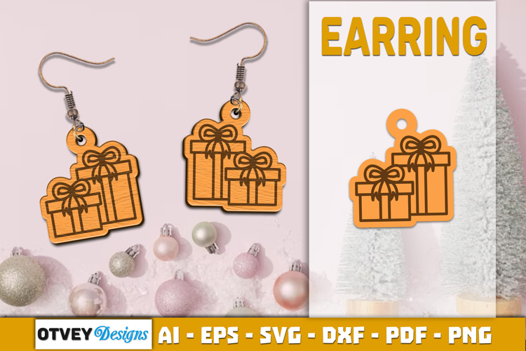 Christmas Earrings Lasercut