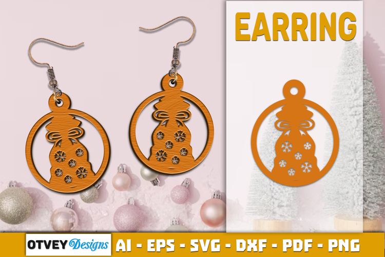 Christmas Earrings Lasercut