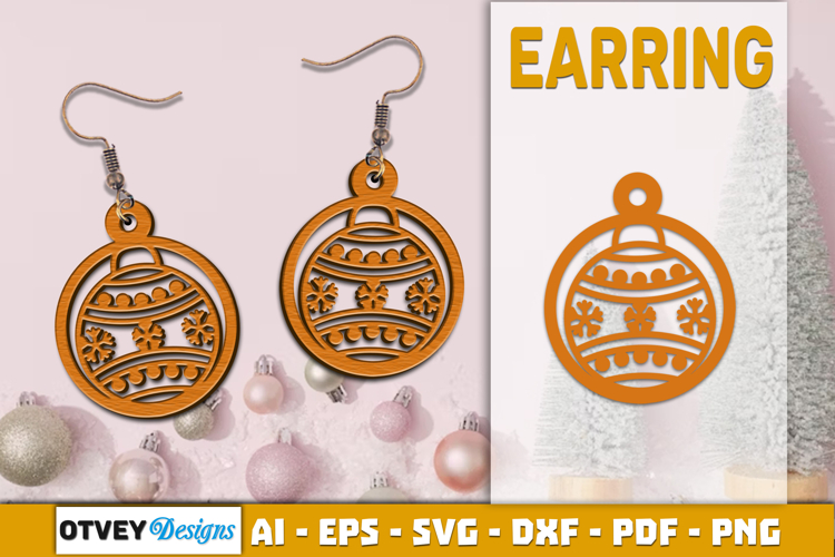 Christmas Earrings Lasercut