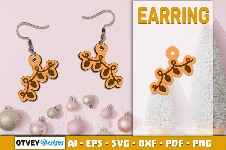 Christmas Earrings Lasercut