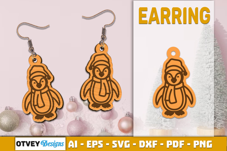Christmas Earrings Lasercut