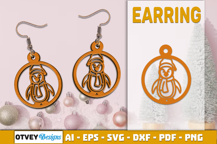Christmas Earrings Lasercut