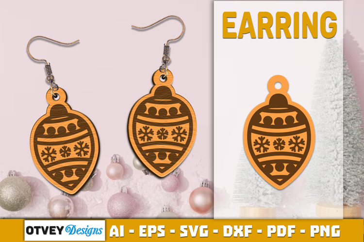 Christmas Earrings Lasercut