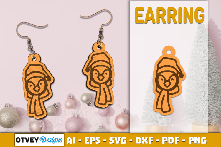 Christmas Earrings Lasercut